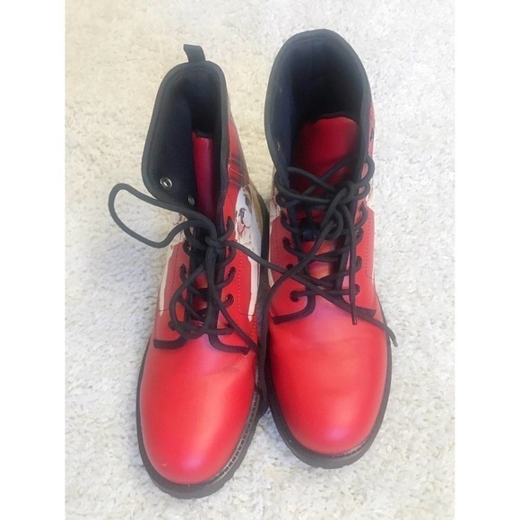 Red combat boots with bulldog #32 - Picture 4 of 9